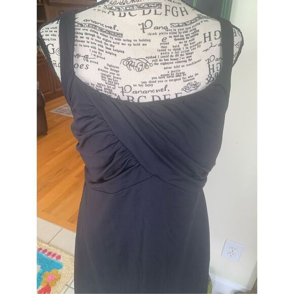 Lands End Tankini Top Dress Crossover Black - Picture 7 of 9